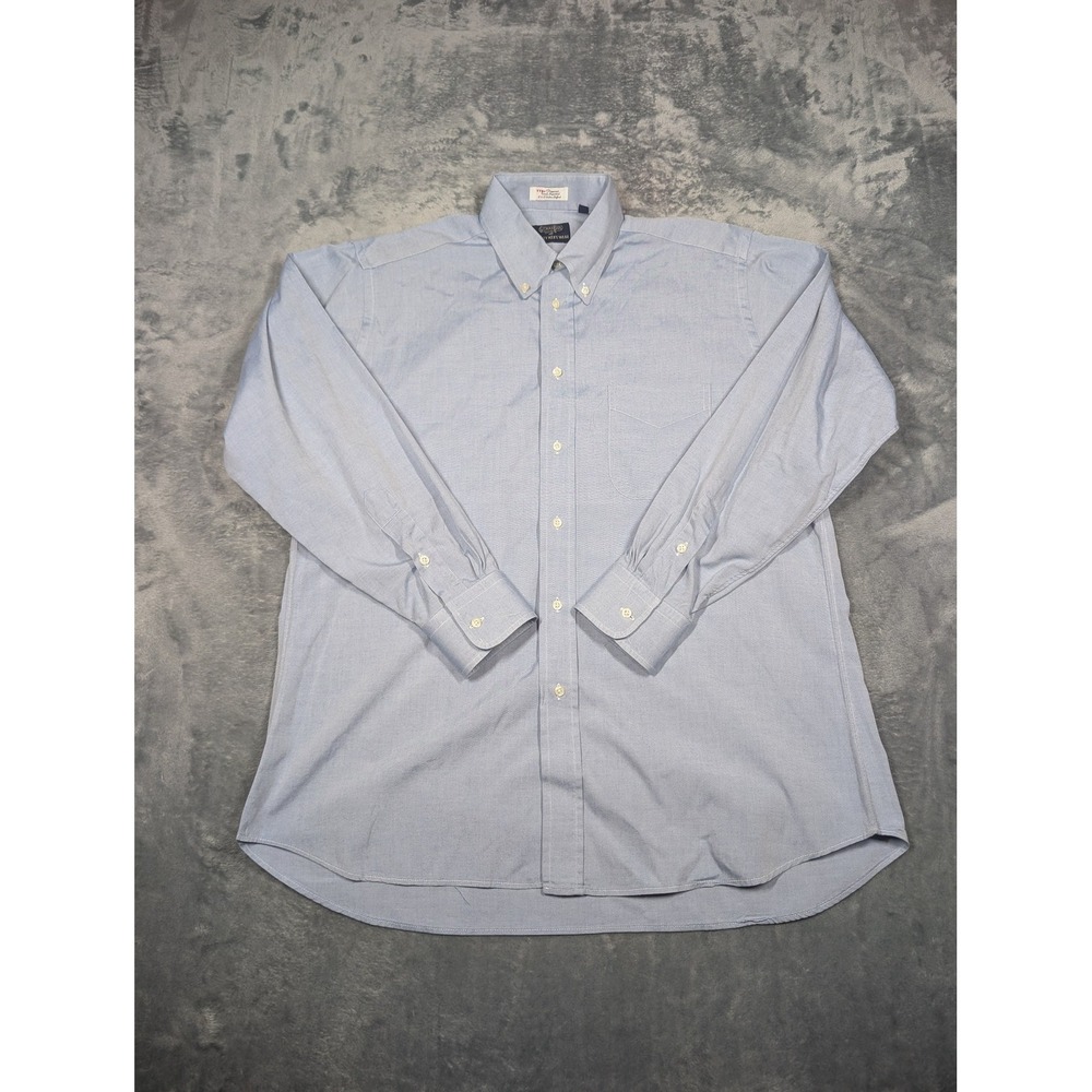 Gitman Bros Varsity Shirt Mens 16 34 Blue Oxford Button Down USA Long Sleeve
